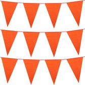 Oranje vlaggenlijn - 3x - 25 meter - 40 vlaggen - kunststof - Koningsdag/WK/EK