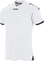 Hummel Fyn Shirt Korte Mouw Heren - Wit / Zwart | Maat: S