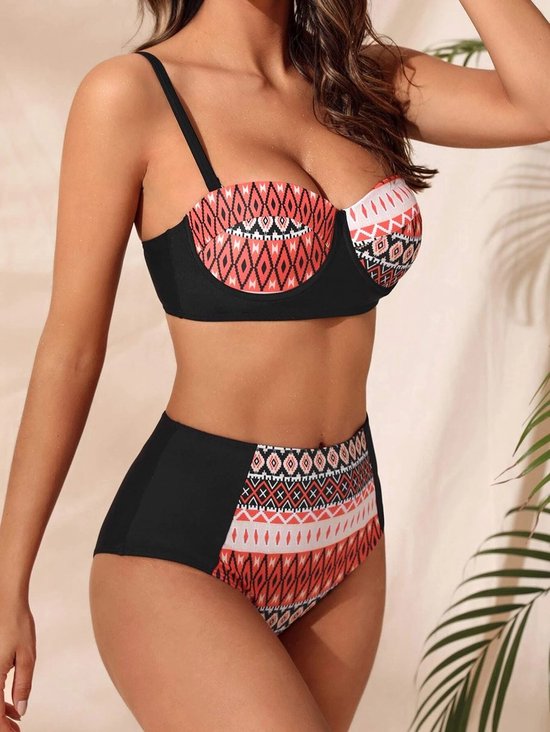 Stijlvolle Bikini Set voor vrouwen met Hoog Broekje | Beugel bikini  top-Spaghetti... | bol.com