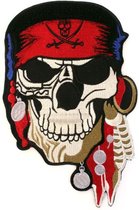 Applicatie Pirate skull 21x13,5 cm met lijm