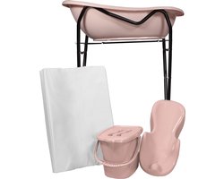 MamaLoes Licht Roze Badset Incl. Zwarte Badstandaard