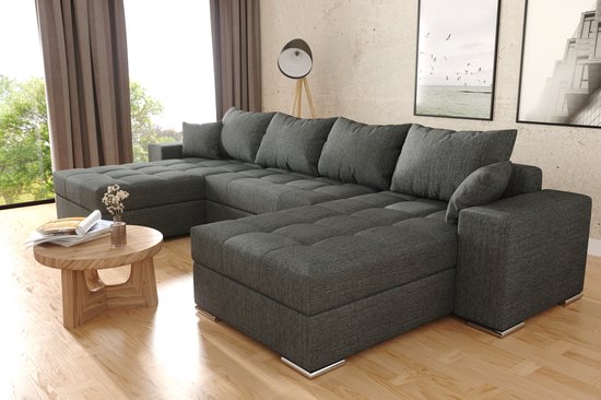BEDANTE Sofa TWICE 80 Met Slaapfunctie KORNET 10 02 Grijs Met Opbergruimte Bedlade Woonkamerbank Bank Sofa Slaapbank Bedlade Slaapbank