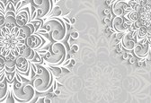 Fotobehang Snowflake Flower Abstract | PANORAMIC - 250cm x 104cm | 130g/m2 Vlies