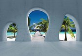Fotobehang Tropical Island Beach View Modern | XL - 208cm x 146cm | 130g/m2 Vlies