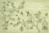 Fotobehang Birds Trees Green | XXL - 312cm x 219cm | 130g/m2 Vlies