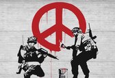 Fotobehang Banksy Graffiti | XXL - 312cm x 219cm | 130g/m2 Vlies