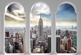 Fotobehang New York City Skyline Pillars Arches | XXXL - 416cm x 254cm | 130g/m2 Vlies