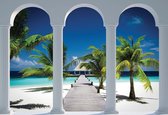 Fotobehang Beach Tropical Paradise Arches | XL - 208cm x 146cm | 130g/m2 Vlies