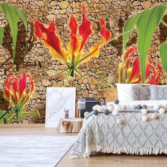 Papier peint Fleurs Floral | XXXL - 416 cm x 254 cm | Polaire 130g / m2