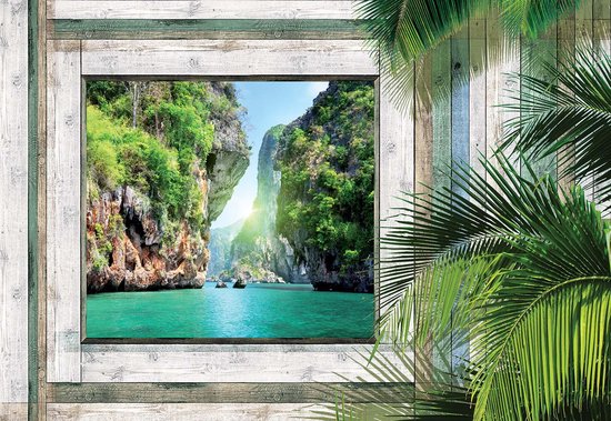 Fotobehang Beach Tropical View | XXXL - 416cm x 254cm | 130g/m2 Vlies