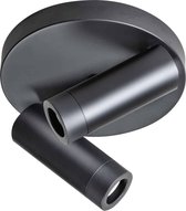 Wandlamp Miller | 2 lichts | zwart | metaal | Ø 11 cm | 12 cm hoog | wandlamp | modern / sfeervol design