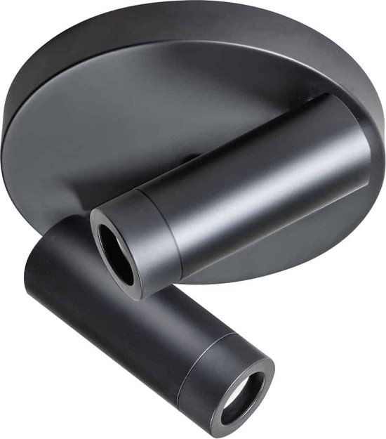 Wandlamp Miller | 2 lichts | zwart | metaal | Ø 11 cm | 12 cm hoog | wandlamp | modern / sfeervol design