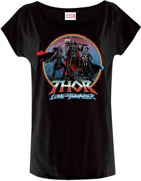 Tshirt Femme Marvel Thor -L- Hero Logo Zwart