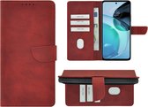 Étui Pearlycase pour Motorola Moto G13/ G23 - Étui livre en similicuir - Rouge