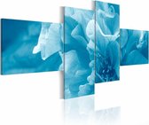 Schilderij - Hemelsblauwe azalea , 4 luik