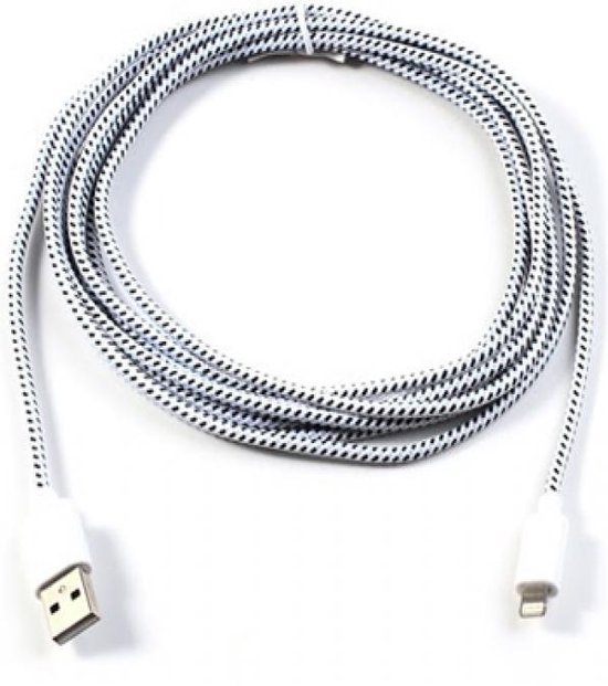 meter Stoffen cq Nylon Lightning kabel, apple lightning laadkabel, extra sterk... | bol.com