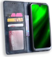 Motorola Moto G7 Vintage Portemonnee Hoesje Blauw