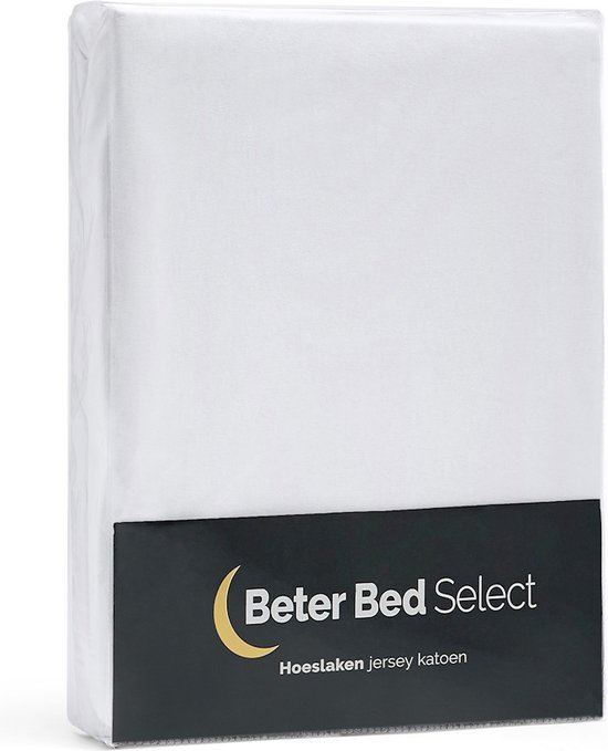 BeterBed Select Jersey Hoeslaken - 200 x 200/210/220 cm - 100% Katoen - Matrasbeschermer - Matrashoes - Wit