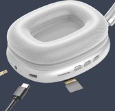 TechU™ Draadloze Bluetooth Koptelefoon – Game Headset – Hoofdtelefoon voor Muziek, Podcast & Gamen – Met Hoofdkussentje – Zilver