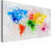 Schilderij - Wereldkaart , Expressionisme van de Wereld
