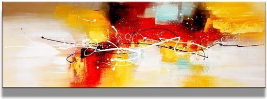 Opnemen vergaan Portaal Schilderij - Abstract, Rood/Geel, 120X40cm, 1luik | bol.com
