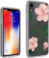 Apple iPhone XR Transparante Print Back Cover Hoesje Floral