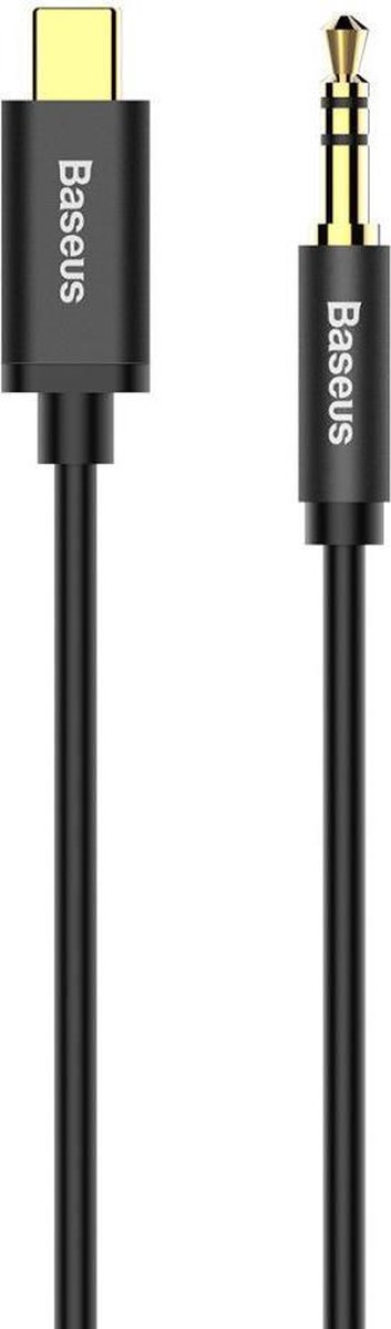 Baseus USB C naar 3.5mm Jack Uitgang (male) Kabel 1.2 Meter Zwart - Baseus