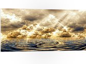 PVC Schuimplaat - Abstract Schilderij van Wolken Drijvend in de Zee - 100x50 cm Foto op PVC Schuimplaat (Met Ophangsysteem)