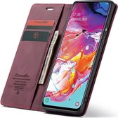 Samsung Galaxy A70 Retro Portemonnee Hoesje Rood