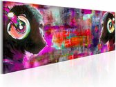 Schilderij - Kleuren van Muziek , aap , multi kleur