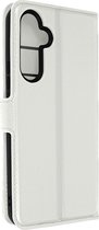 Geschikt voor Samsung Galaxy A54 5G Hoesje Video Support Litchi Kunstleer Portemonnee wit