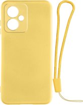 Geschikt voor Xiaomi Redmi Note 12 5G hoesje Siliconen met Soft-touch afwerking geel