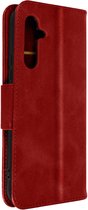 Geschikt voor Samsung Galaxy A54 5G Foliohoes, Stand Functie rode karabijnhaak Polsband