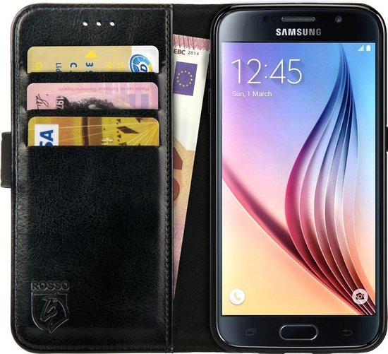 Voorkomen Hechting leeuwerik Rosso Element Samsung Galaxy S6 Hoesje Book Cover Zwart | bol.com