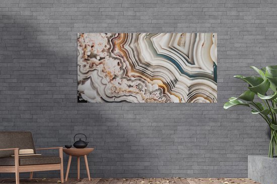 Affiche de clôture Pierre précieuse - Marbre - Nature - Abstrait - 200x100 cm - Toile de jardin