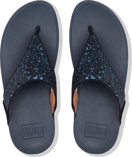 FitFlop Lulu Glitter Toe-Thongs PU Glitter Dames Slippers - Midnight Navy