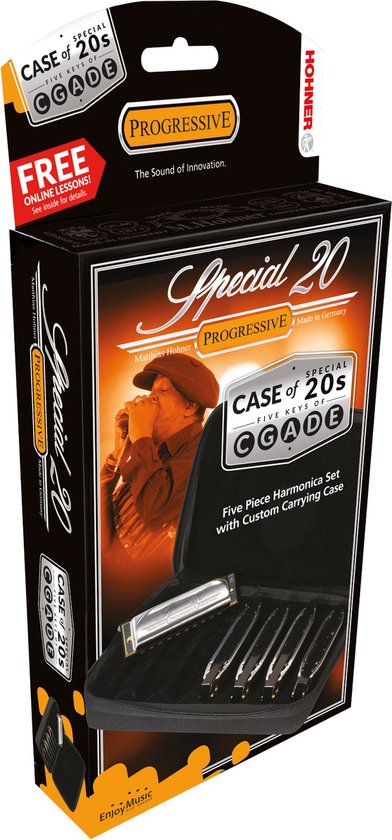 Hohner Special 20 Progressive C/D/E/G/A set van 5 diatonische mondharmonica's