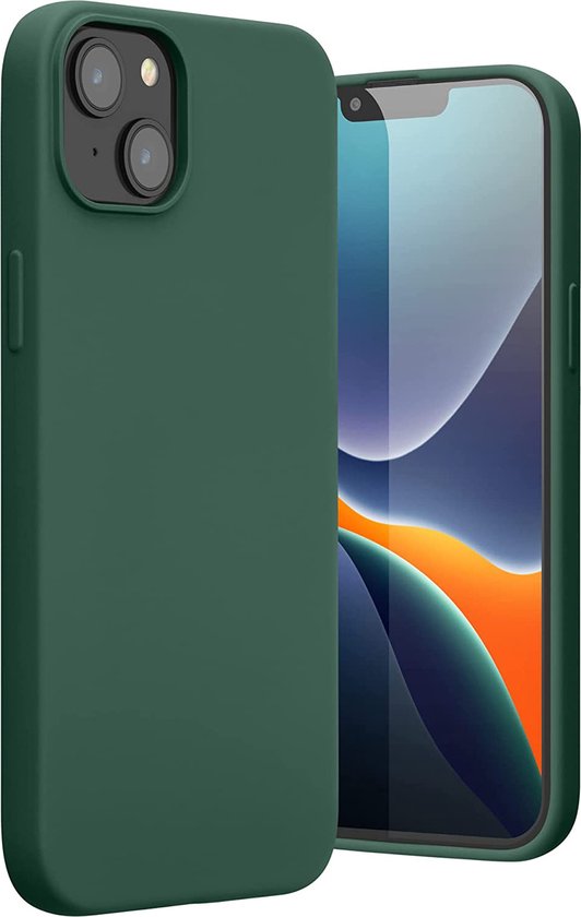 Casemania Hoesje Geschikt voor Apple iPhone 14 Groen - Liquid Siliconen Back Cover
