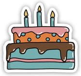 16 Stickers Taart - sluitsticker - gestanst - feest - verjaardag - sticker - Hippekaartjeswinkel