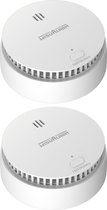 WisuAlarm SA20-A Rookmelder - 2 Rookmelders - 10 jaar batterij - Kan in de buurt van keuken en badkamer - Voldoet aan Europese norm - Brandalarm