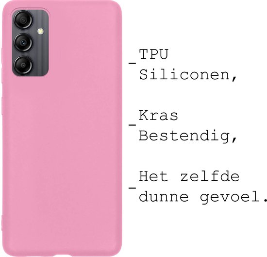 Coque Samsung Galaxy A14 Coque Arrière Siliconen - Coque Samsung A14 Coque Silicone - Rose Clair - 2 Pièces