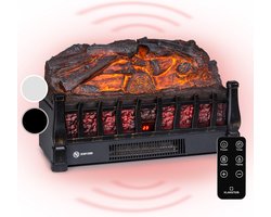 Klarstein Elektrische Haard, Elektrische Verwarming voor Woonkamer & Binnenruimtes, Elektrische Haard met LED-vlammen, Haard met App-bediening, Ventilatorkachel met Timer, Instelbare Thermostaat, Verwarming 1800 W