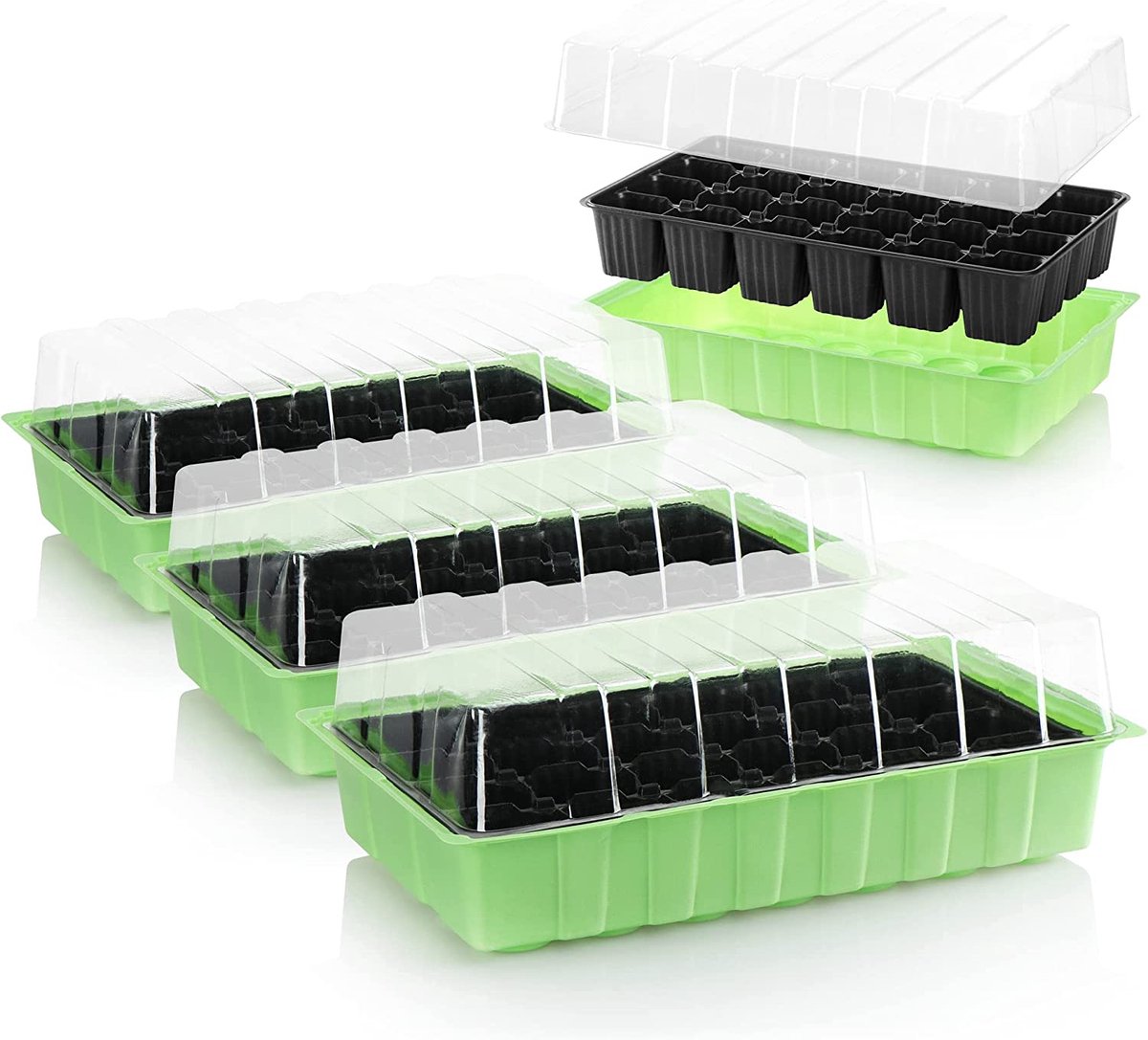 kamerbroeikas voor het kweken van planten, kweekset en kokos-bronbak voor planten, plantenbakken voor de woning., 04 stuks - kamerkassen