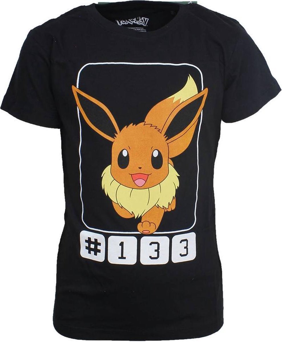 Pokémon - Kids black Eevee t-shirt - 146/152 | bol.com