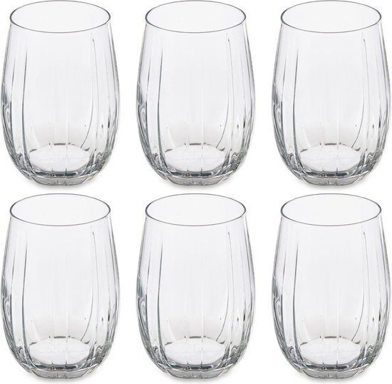 Pasabahce Drinkglazen/waterglazen - luxe glas - set 12x stuks - 400 ml