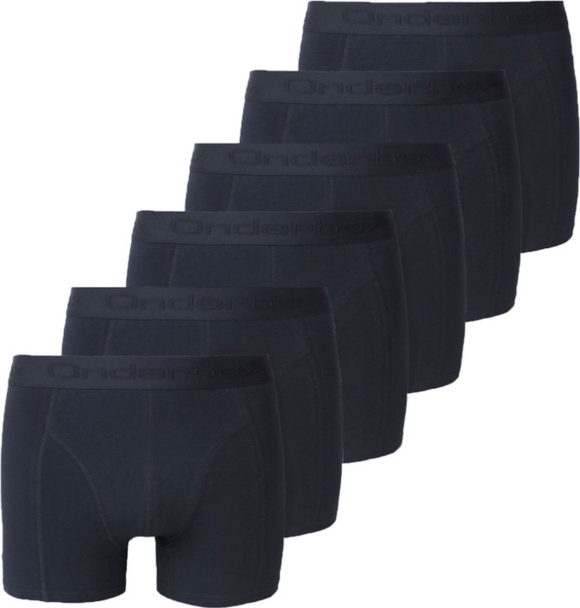 Onderbox boxershorts stretch katoen 6-pack zwart