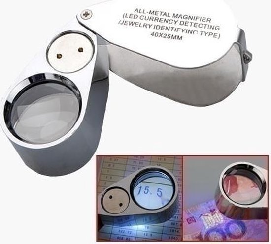 protest elke keer Catena NIEUW 40X Metalen Juwelier LED Microscoop Vergroter Loupe UV | bol.com