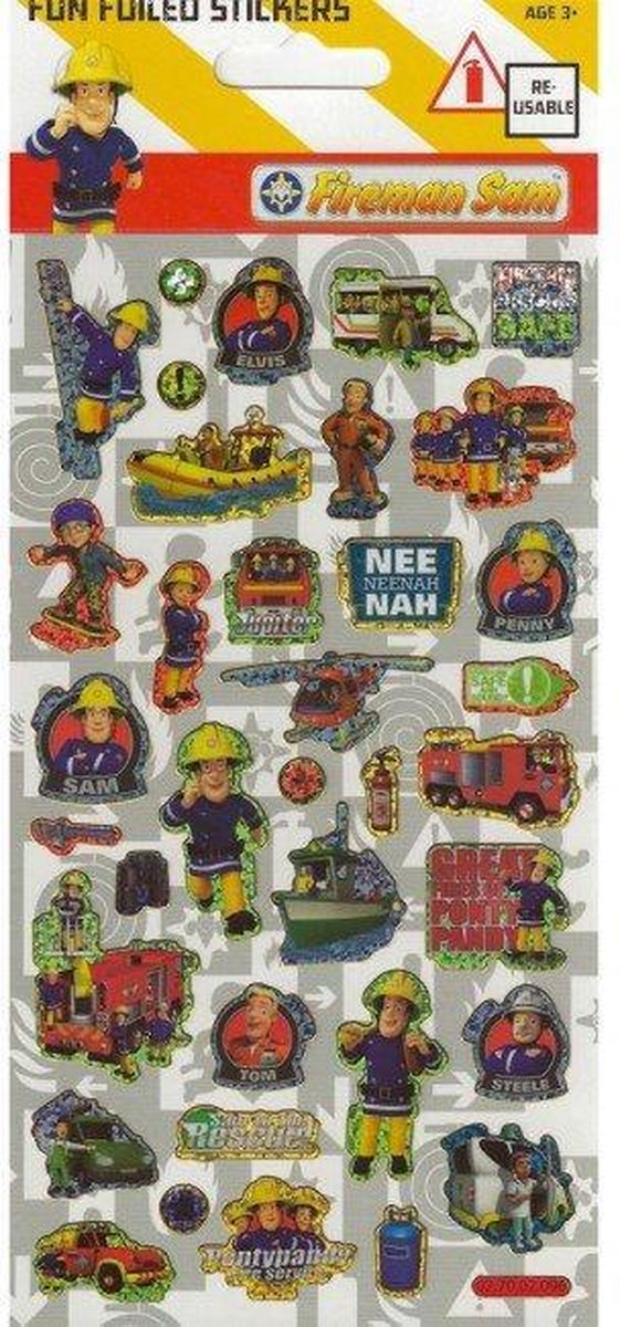 Funny Products Foliestickers Brandweerman Sam 38 Stuks