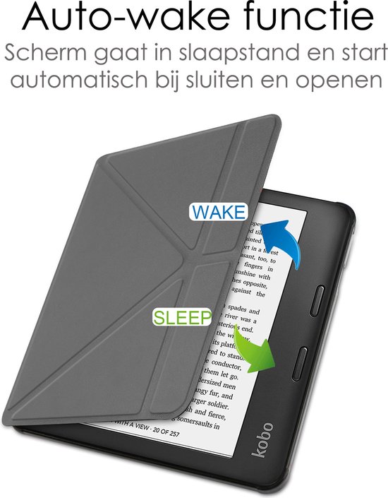 Hoes Geschikt voor Kobo Sage Hoesje Bookcase Cover Book Case Hoes Sleepcover Trifold - Grijs van Dux Ducis — afbeelding 4