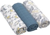 Lässig Tetradoek Heavenly Soft Swaddle L Glama Lama Blue - 3 Stuks